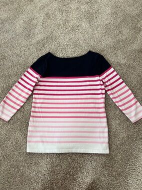 Talbots Navy, Pink & White Striped Top
